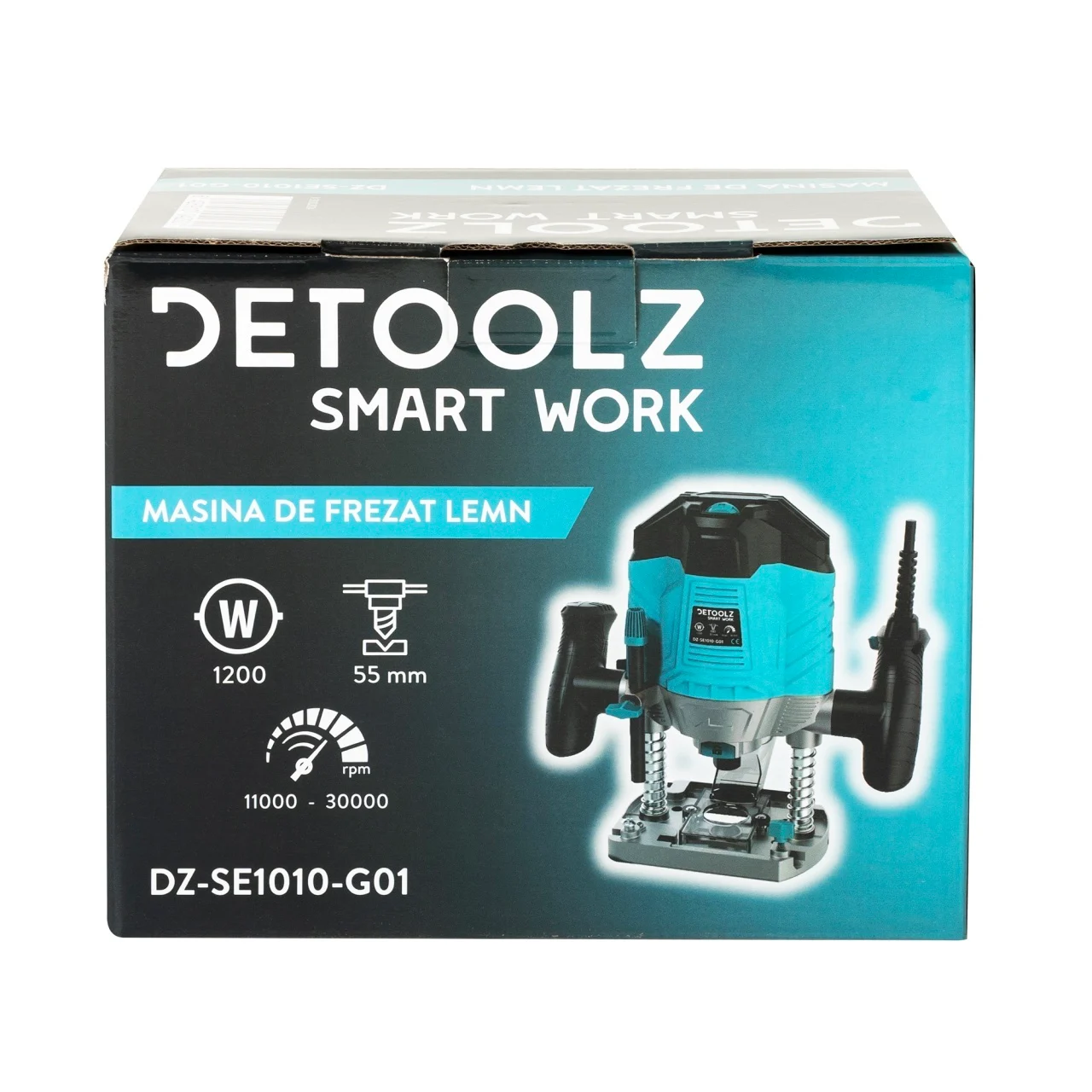 Masina de frezat lemn Detoolz 1200W – 55 mm, variator turatie, accesorii incluse [4]