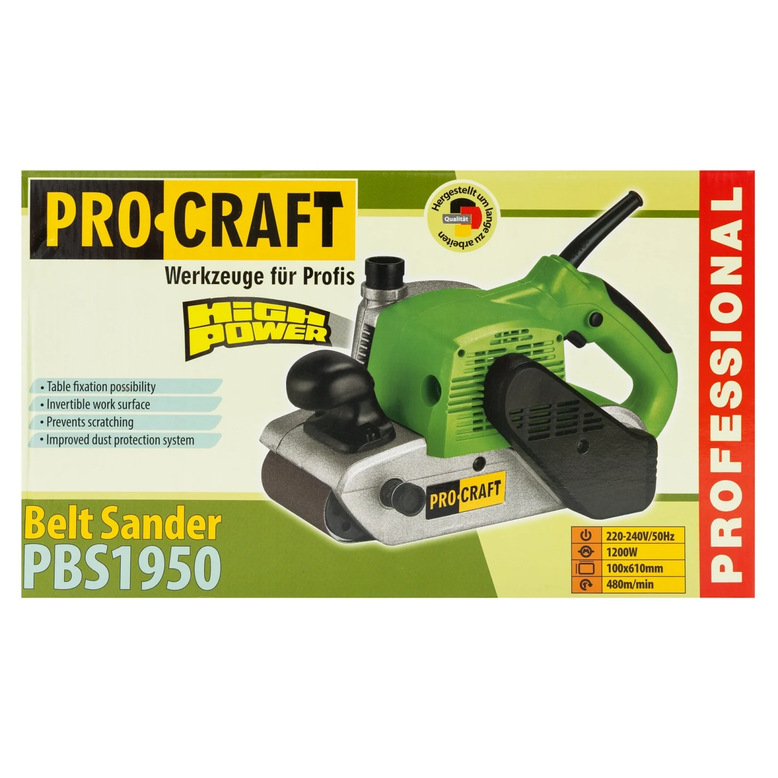 Masina de slefuit cu banda Procraft PBS1950, 1200W, 480 m/min [7]