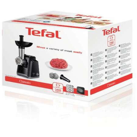 Masina de tocat carne Tefal NE105838, 1400W, 1.7 kg/min, Reverse, 2 Site, accesoriu carnati, Negru [4]
