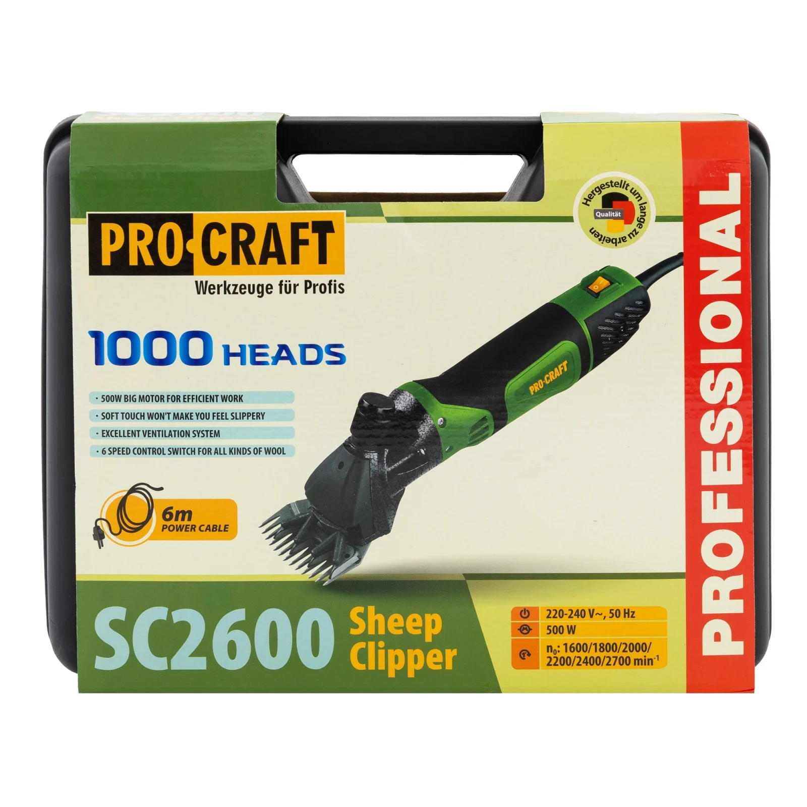 Masina de tuns oi Procraft SC2600 – 500W, 2600 rpm, latime 76 mm, profesionala [10]