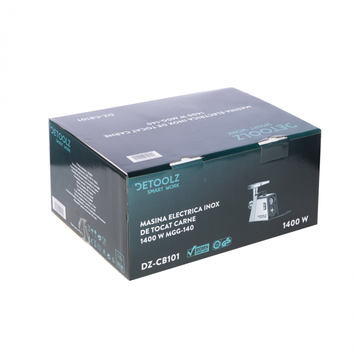 Masina Electrica de Tocat Carne 1400W, INOX, Accesoriu Rosii, Detoolz DZ-CB101 [4]