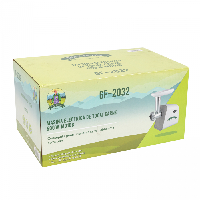Masina electrica tocat carne 500W, accesoriu carnati, 2 site, Micul Fermier GF-2032 [3]