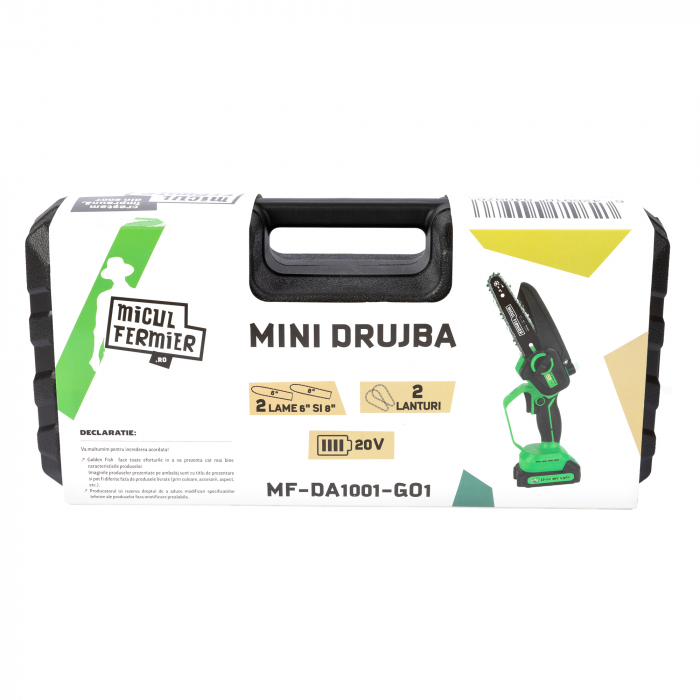 Mini drujba MICUL FERMIER acumulator 20 V, doua lame, doua lanturi, 6 si 8 inch [2]