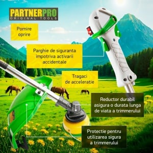 Motocoasa pe benzina PartnerPro PP5600 , 4T, 5.6CP, 52CC, Accesorii Incluse [6]
