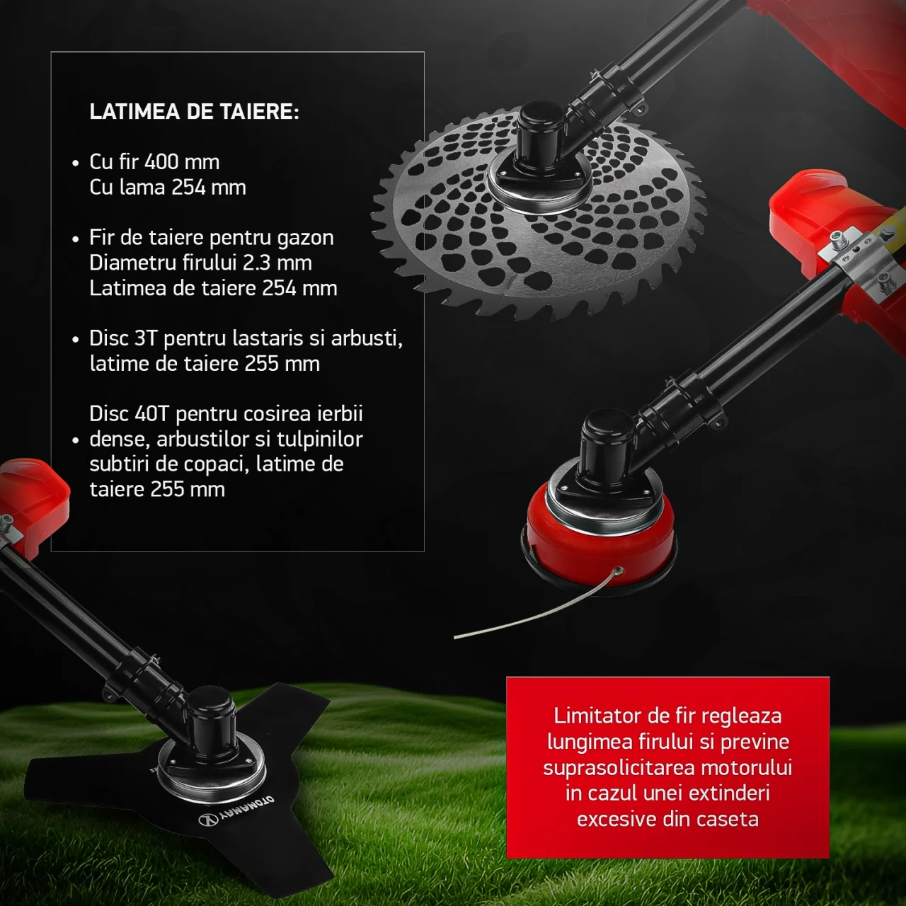 Motocoasa pe benzina YAMAMOTO YM-5600, 4 timpi, 6.3CP, 52CC, 10000RPM, Accesorii incluse [5]