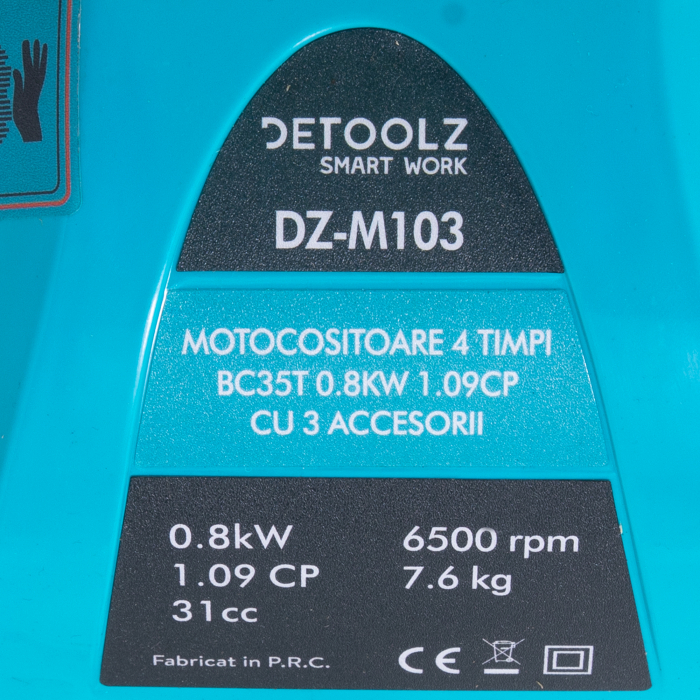 Motocositoare 4 timpi, BC35T, 0.8KW, 1.09CP, 31 CC, 3 accesorii, Detoolz DZ-M103 [4]