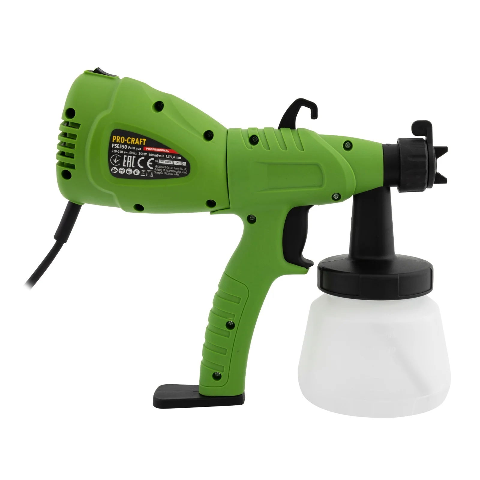 Pistol de Vopsit PROCRAFT PSE550 350W, 800ml, 2 Duze | Pulverizator Electric Vopsea Compact [6]