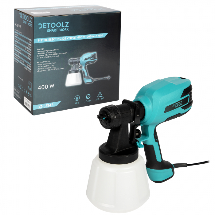 Pistol electric de vopsit 400W, 1000 ml/min, Detoolz DZ-SE143 [2]
