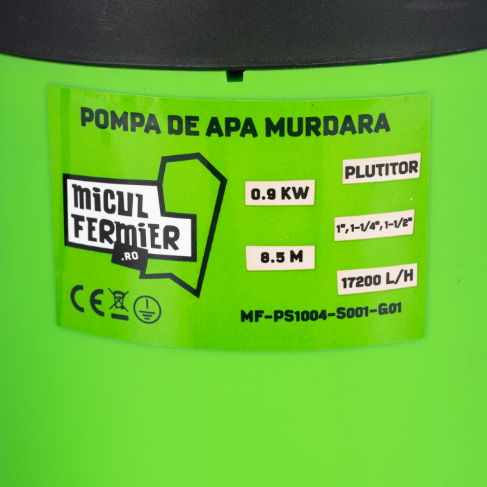 Pompa apa murdara cu plutitor, 900W, 17200l/h, 8.5m, MICUL FERMIER MF-PS1004-S001-G01 [6]