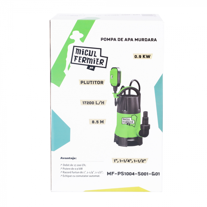 Pompa apa murdara cu plutitor, 900W, 17200l/h, 8.5m, MICUL FERMIER MF-PS1004-S001-G01 [8]