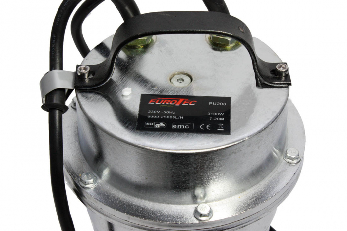 Pompa de evacuare apa murdara, 3kW, 25000l/h, pompare 20m, plutitor, corp INOX, Micul Fermier GF-1496 [3]