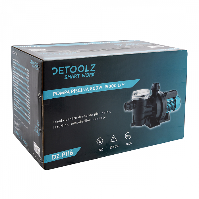 Pompa apa recirculare iaz, piscina, subsol inundat, cu filtru incorporat 800W 15000l/ora [4]