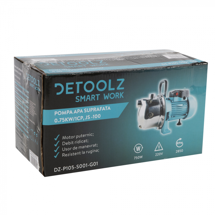 Pompa de apa pentru suprafata 0,75kW/1HP, JS 100SS, Detoolz DZ-P105-S001-G01 [5]