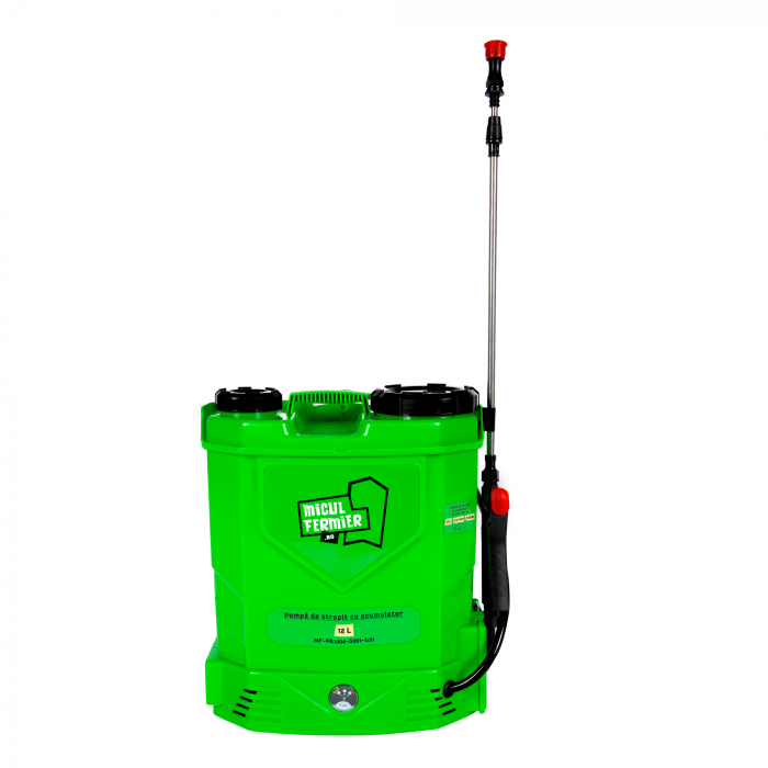 Pompa de stropit cu acumulator 12L, 8 Ah, 2.9 l/min, 5.5 bar, tija 45-77cm, MICUL FERMIER MF-PA1004-S001-G01 [2]
