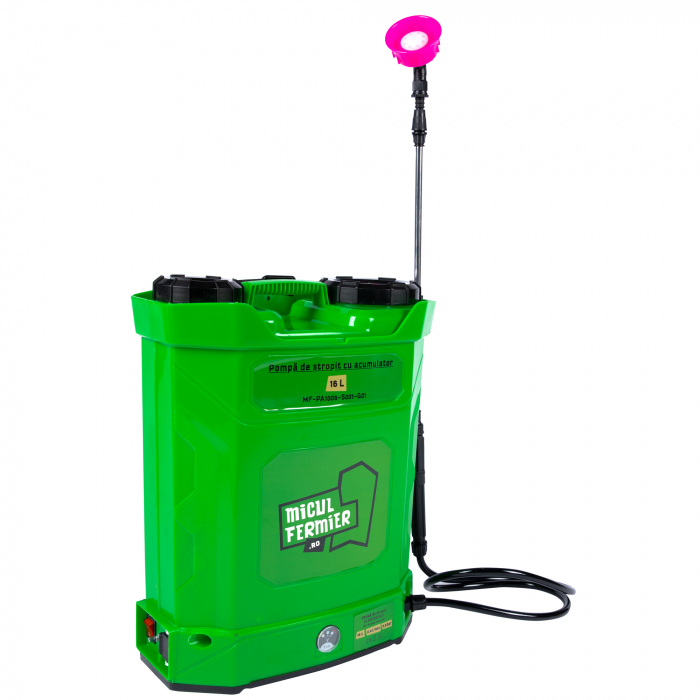 Pompa de stropit cu acumulator 16L, 2.9 l/min, 5.5 bar, 8 Ah, lance 77 cm,  MICUL FERMIER MF-PA1006-S001-G01 [4]