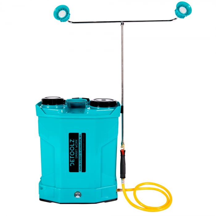Pompa de Stropit Detoolz 16L cu Acumulator 12V/8Ah, 5.5 Bar, 2.6L/min, Lance Telescopică, 5 Duze [4]