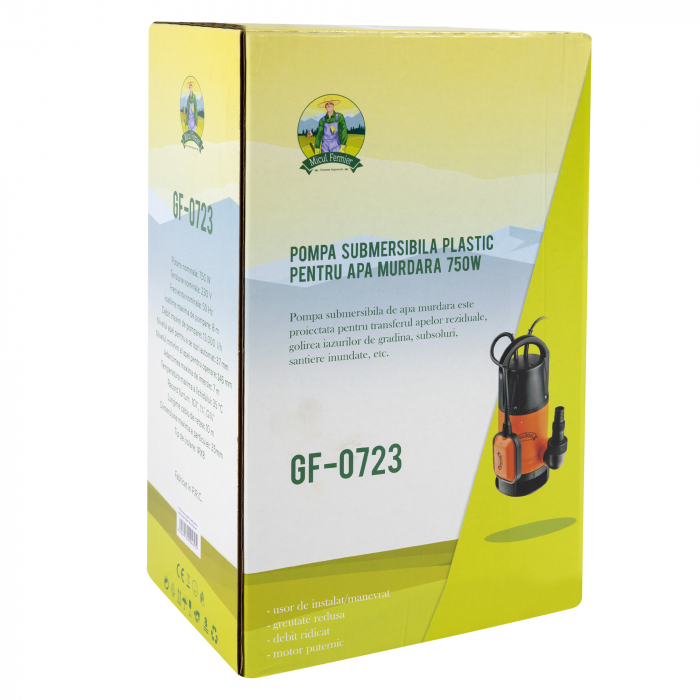 Pompa submersibila din plastic pentru apa murdara,750W,  Micul Fermier GF-0723 [6]