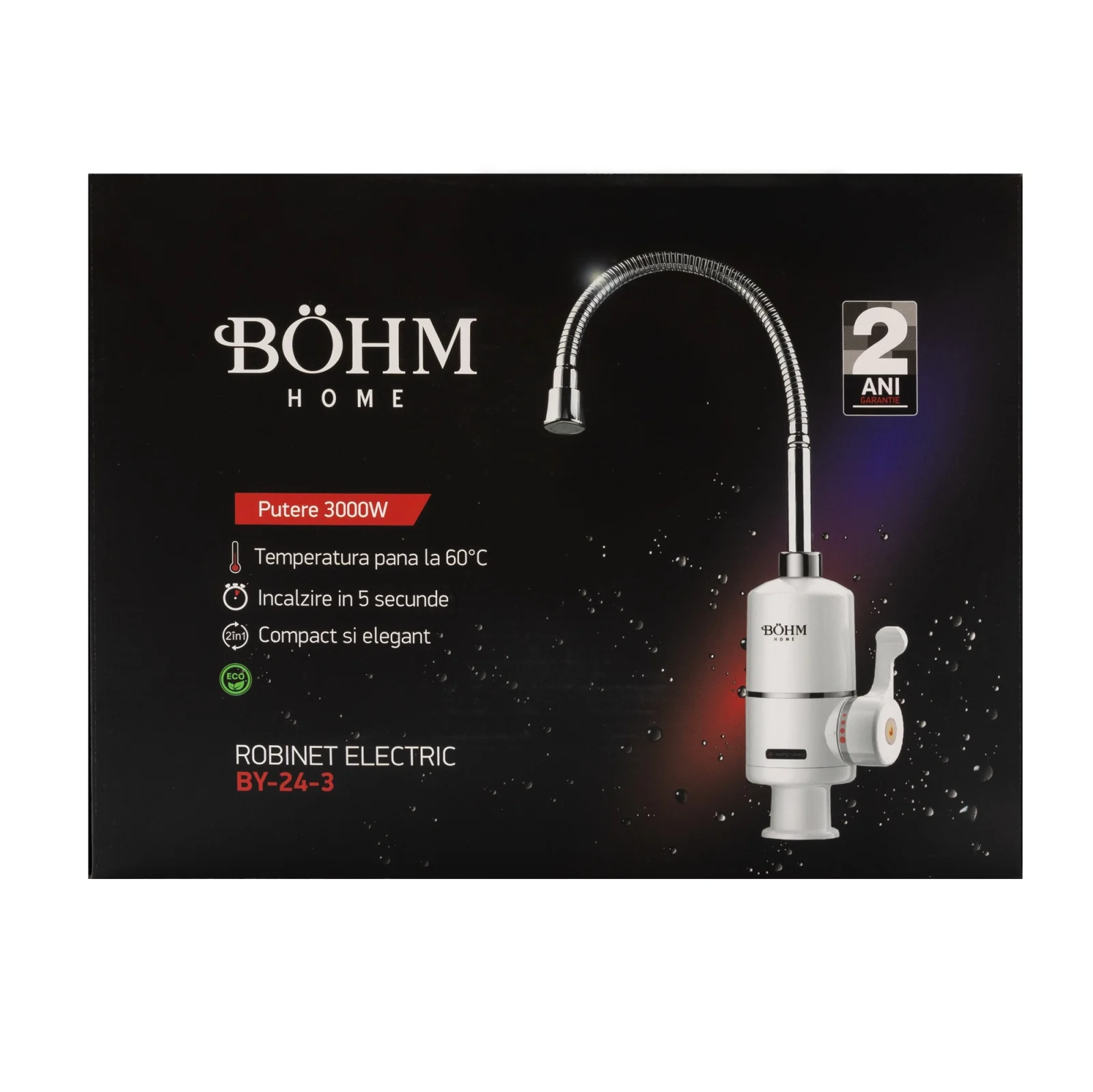 Robinet electric BÖHM BY-24-3, pipă flexibilă, 3000 W – Încălzire instant [2]