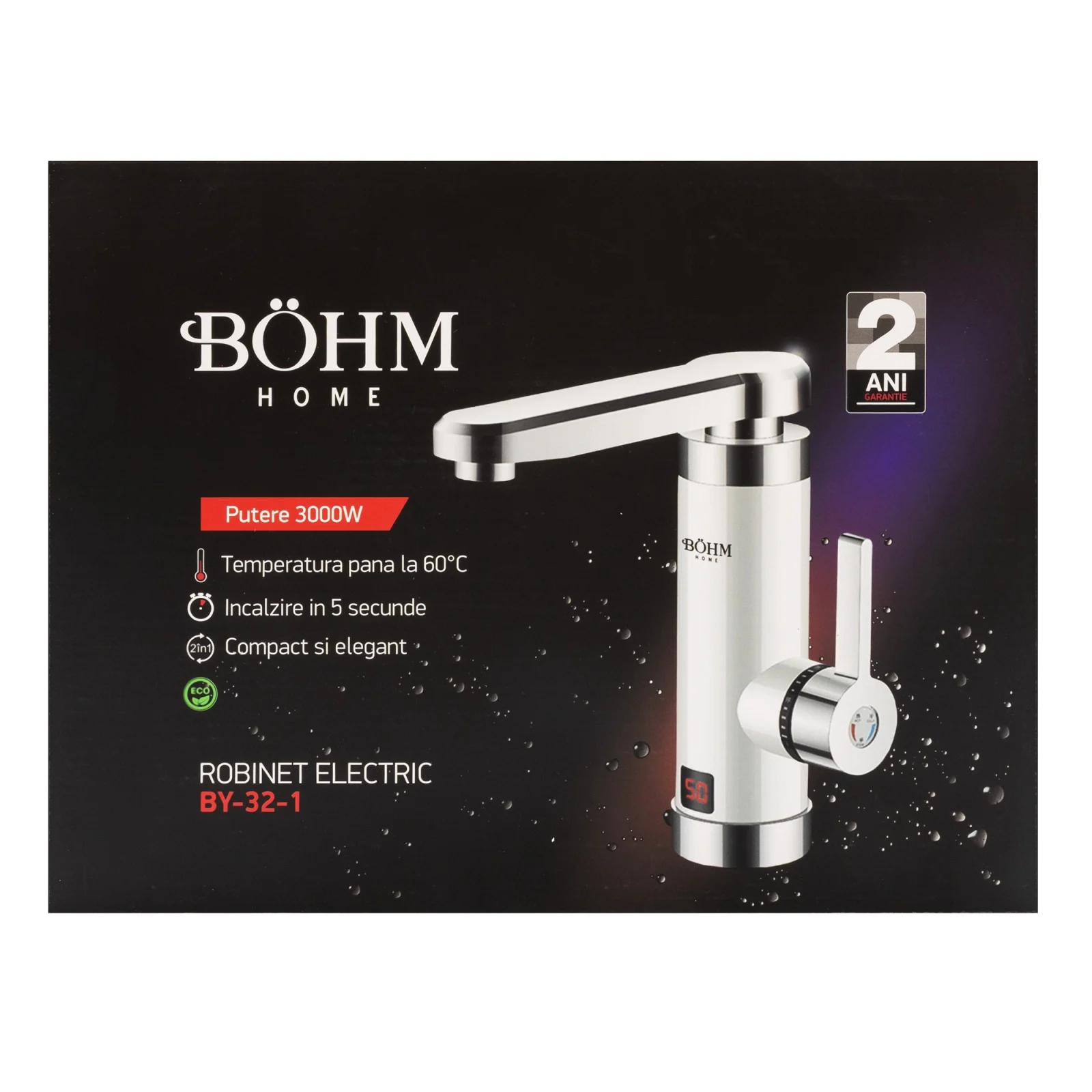 Robinet electric BÖHM BY-32-1, pipă rotativă tip L, afișaj digital, 3000 W [2]