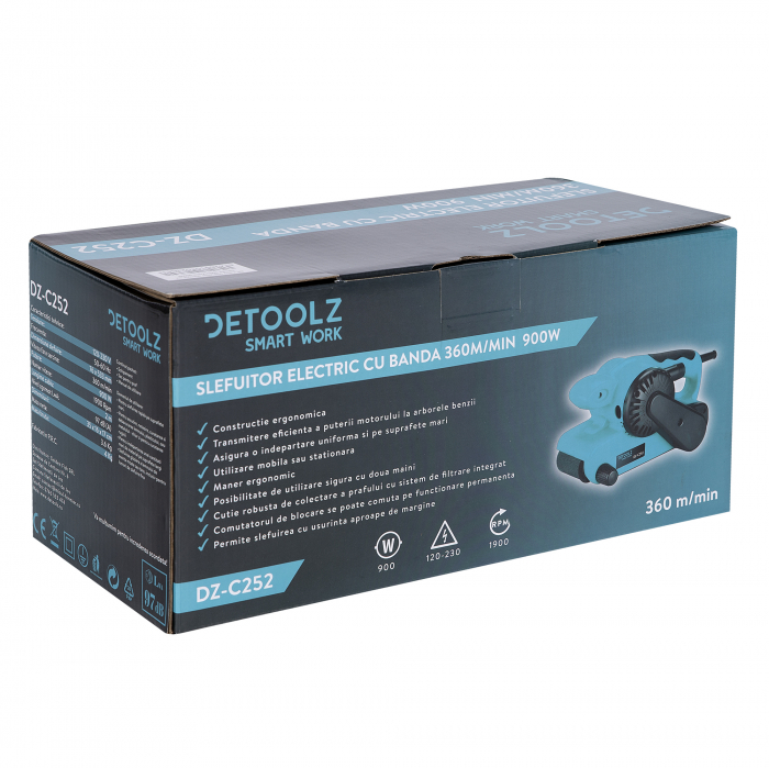 Slefuitor electric cu banda 360m/min 900W Detoolz DZ-C252 [8]
