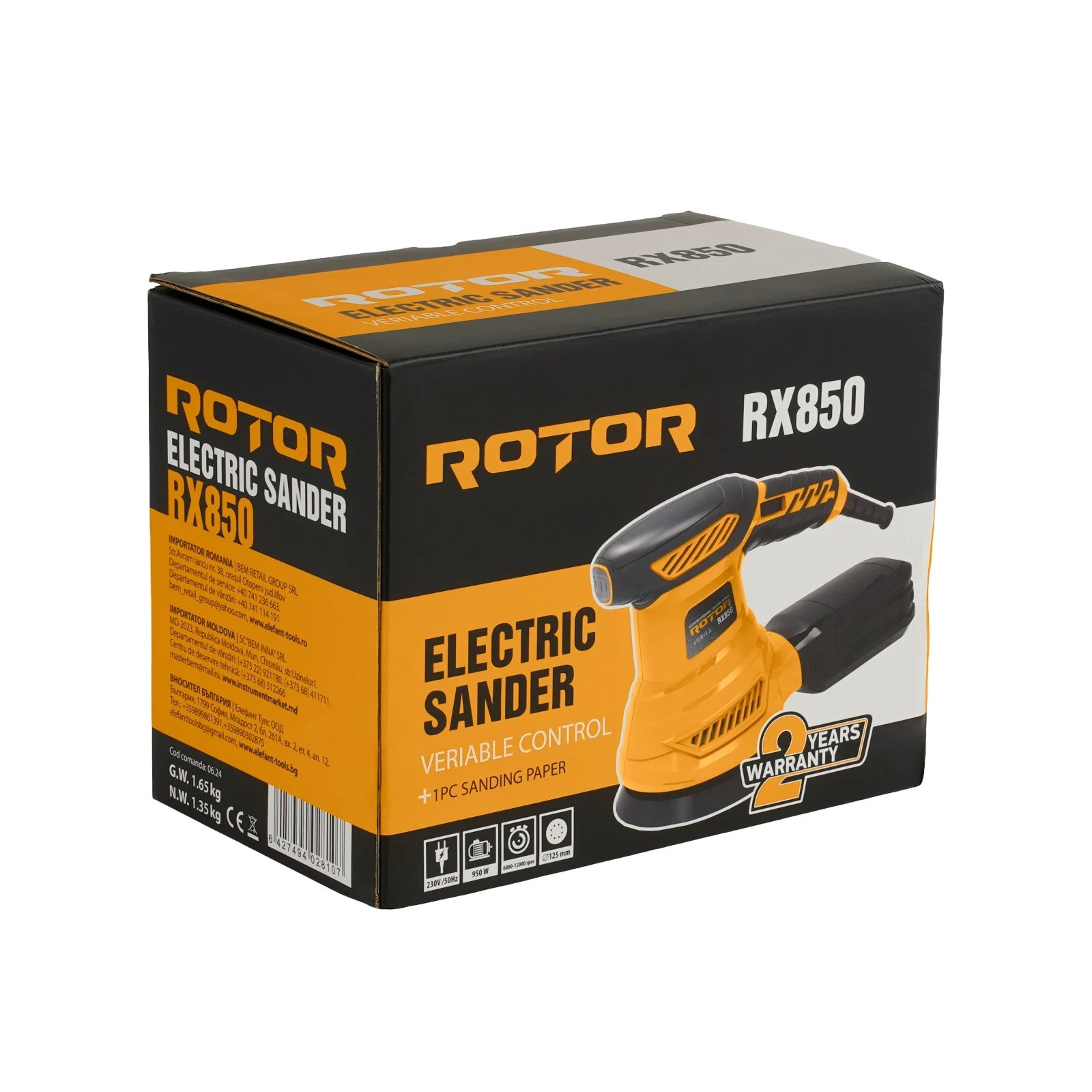 Slefuitor excentric ROTOR RX850, 950W, 12000 RPM [6]