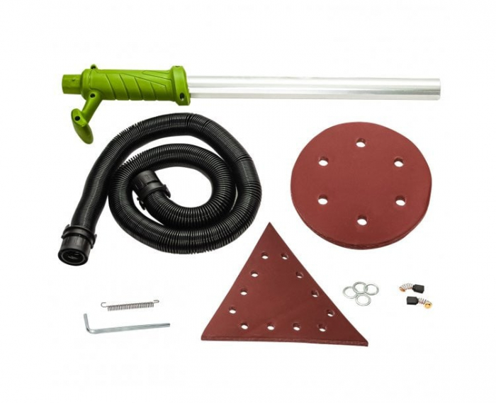 Șlefuitor profesional pentru pereți și tavane, 750W, cap rotund + triunghiular, aspirație integrată, 225 mm, reglaj viteză, valiză și accesorii incluse, Procraft EX750 [2]