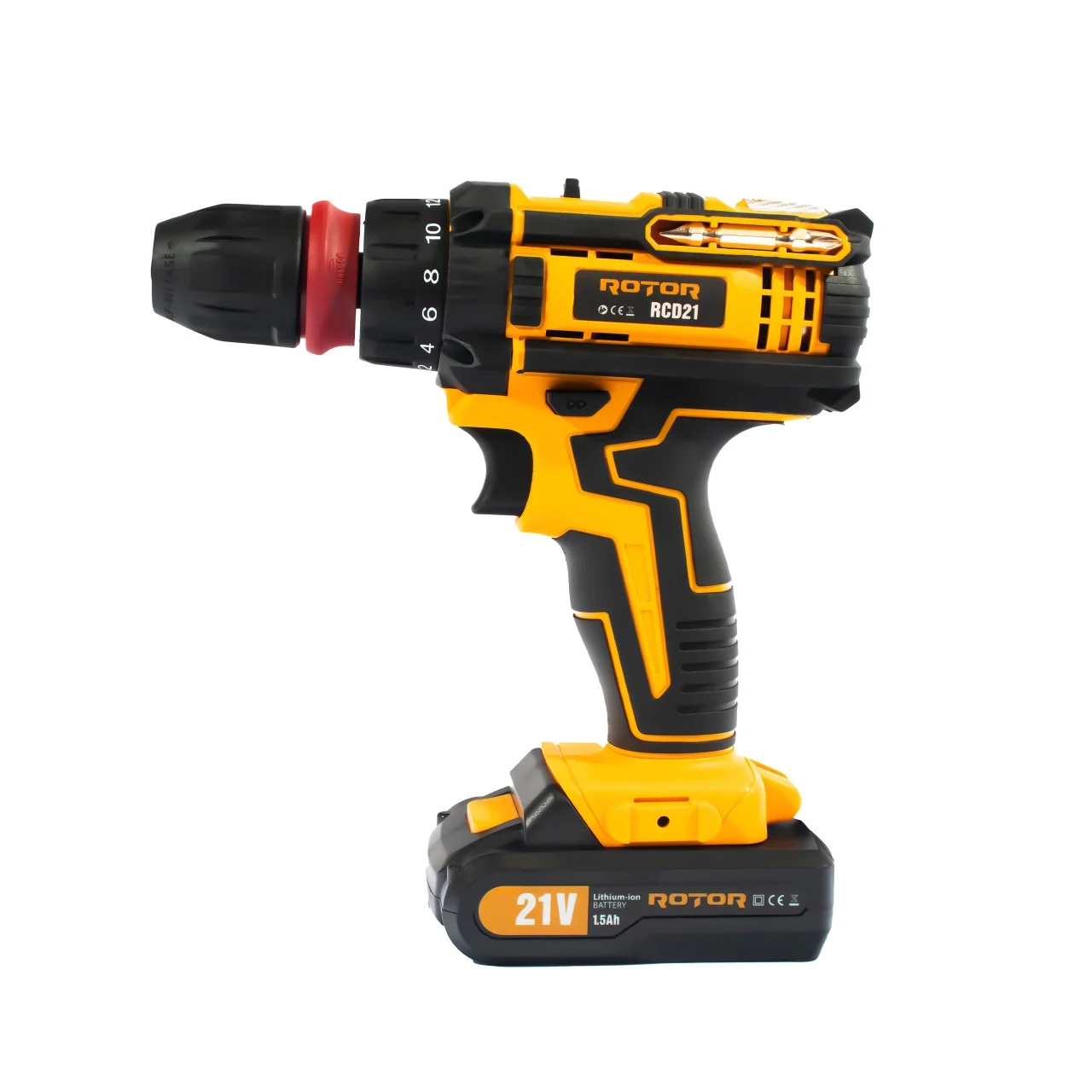 Trusa autofiletanta pe acumulator 21V/1.5Ah, 1350RPM, Brushless, biti inclusi, ROTOR RCD21 [4]