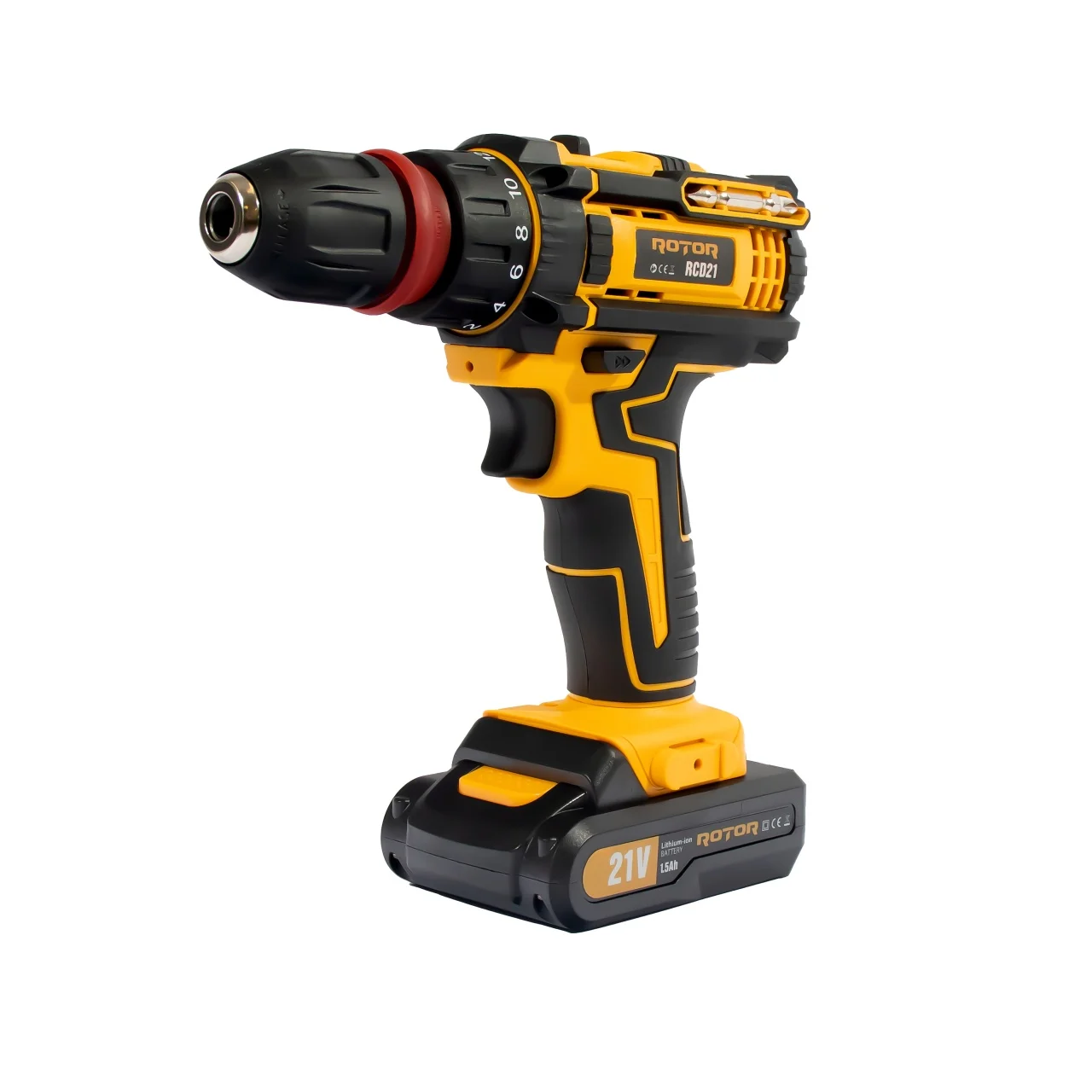 Trusa autofiletanta pe acumulator 21V/1.5Ah, 1350RPM, Brushless, biti inclusi, ROTOR RCD21 [3]