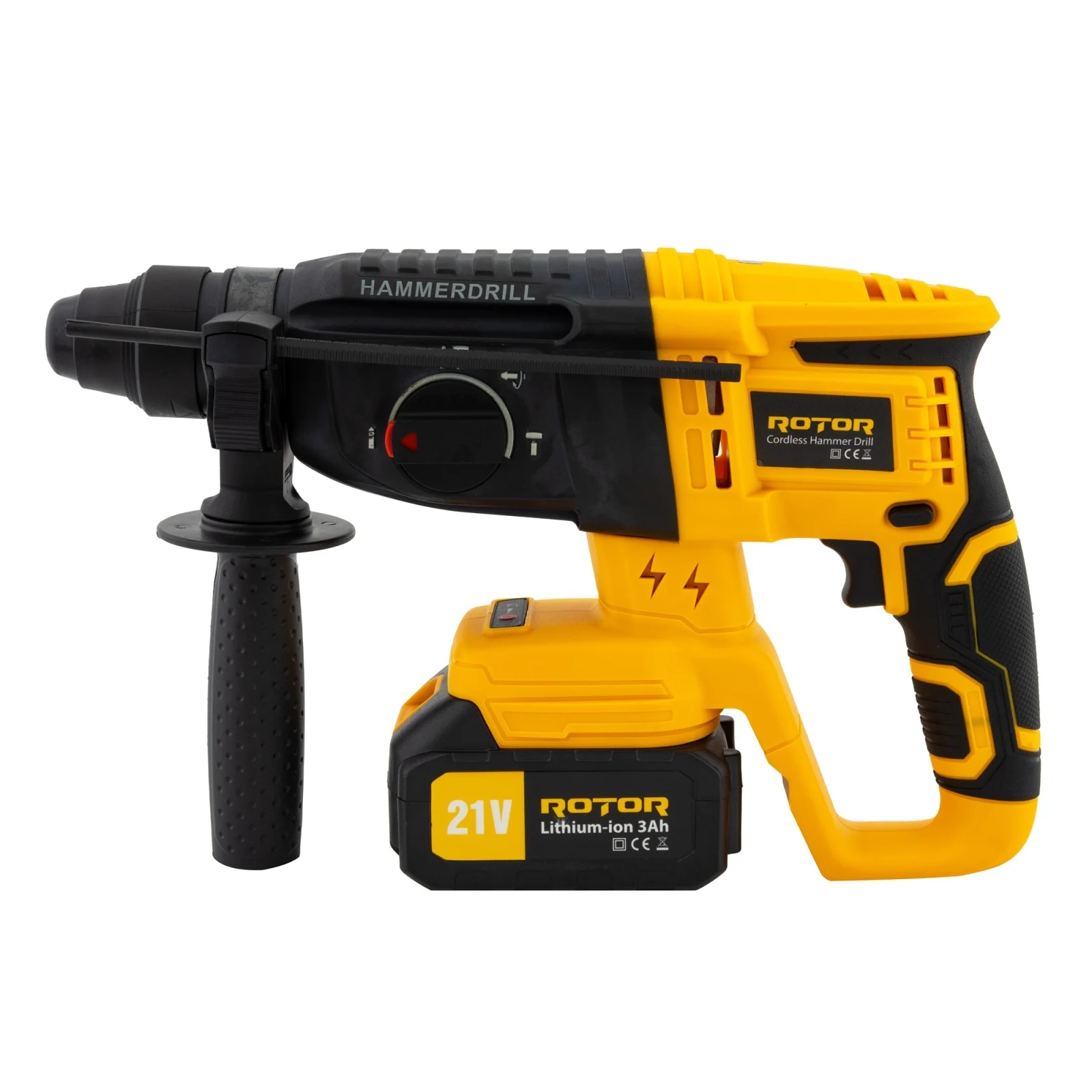 Trusă Scule 3 în 1 ROTOR RSET3, 21V 3Ah, 2 acumulatori, Rotopercutor, Polizor și Autofiletantă [11]