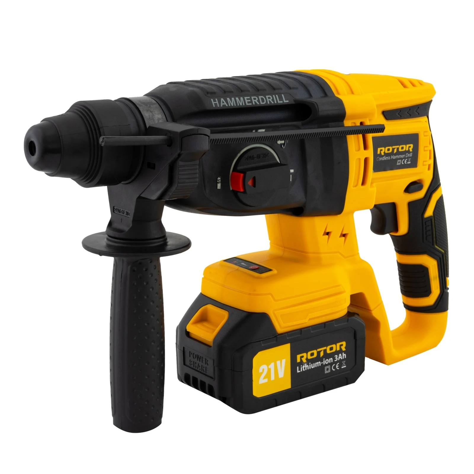 Trusă Scule 3 în 1 ROTOR RSET3, 21V 3Ah, 2 acumulatori, Rotopercutor, Polizor și Autofiletantă [5]
