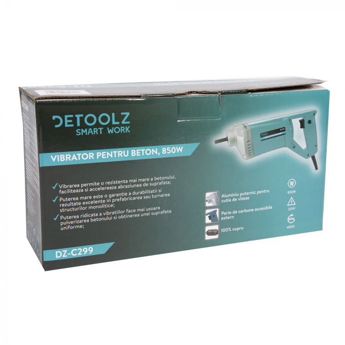 Vibrator pentru beton, 850W,  Detoolz DZ-C299 [6]