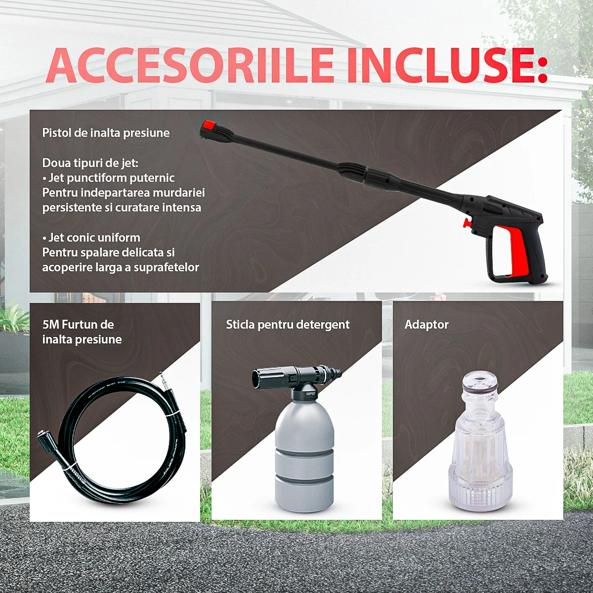 Aparat de Spalat cu Presiune ELEFANT E-90P-D, 1600W, 480 L/h, 135 bar – Spalator cu Presiune pentru Curatenie Gospodarie [4]