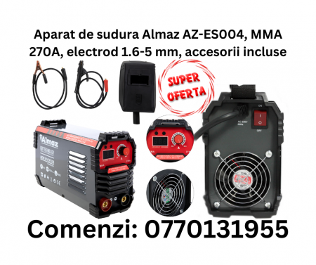 Invertoare si Aparate sudura - Aparat de sudura Almaz AZ-ES004, MMA 270A, electrod 1.6-5 mm, accesorii incluse