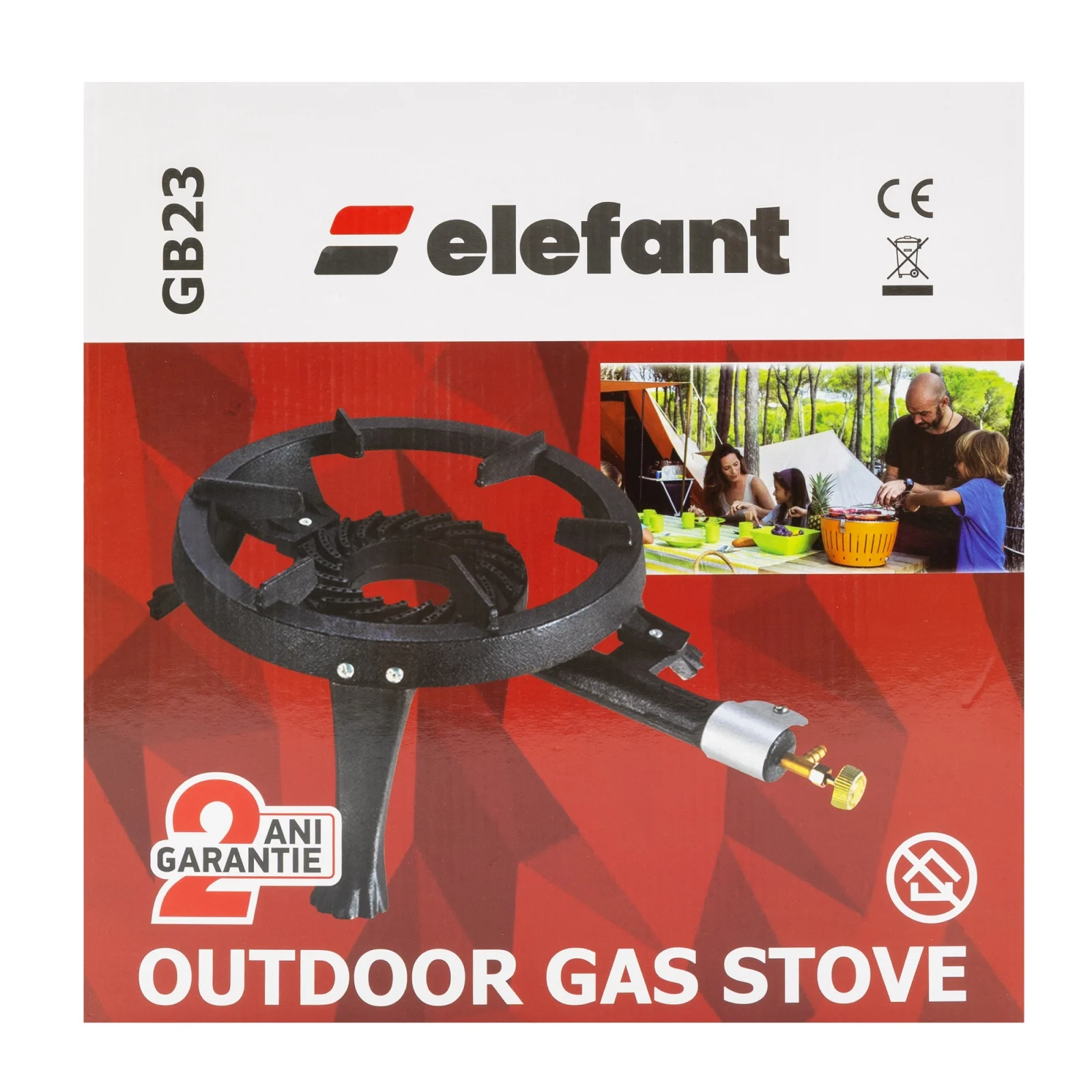 Arzator Gaz Elefant GB-23 6.5kW, 33cm, Pirostrie Fonta GPL pentru Ceaun [2]