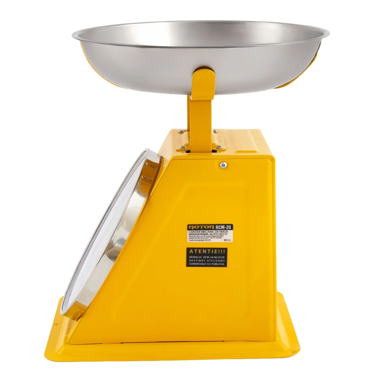 Cantar mecanic de masa ROTOR RCM-20, 20 kg, bol inox, uz casnic [2]