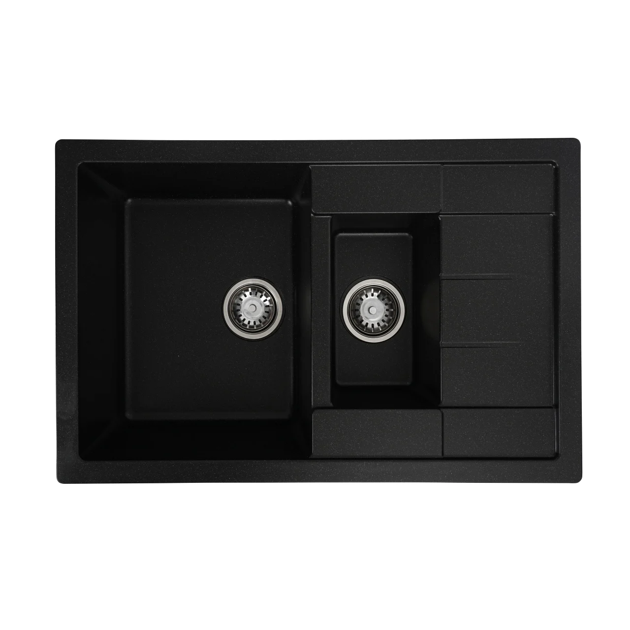 Sanitare - Chiuveta bucatarie Elefant Premium Toskana Negru Metalic – dubla cuva, 775x495 mm