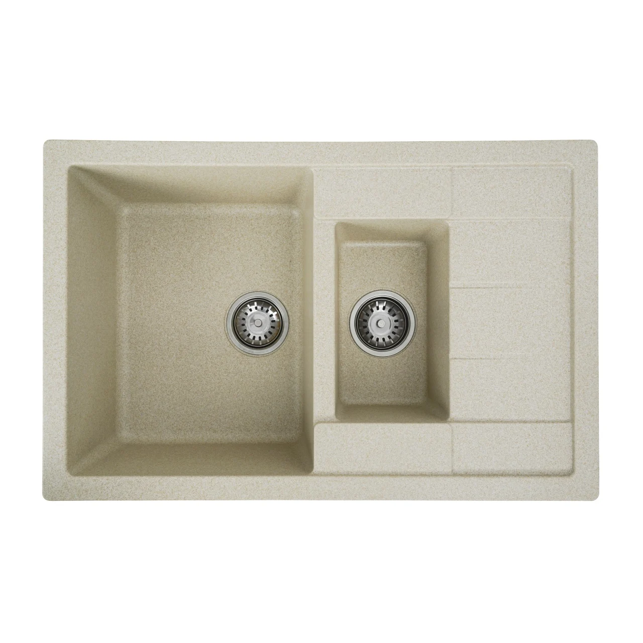 Sanitare - Chiuveta bucatarie Elefant Premium Toskana Safari Bej – dubla cuva, 775x495 mm