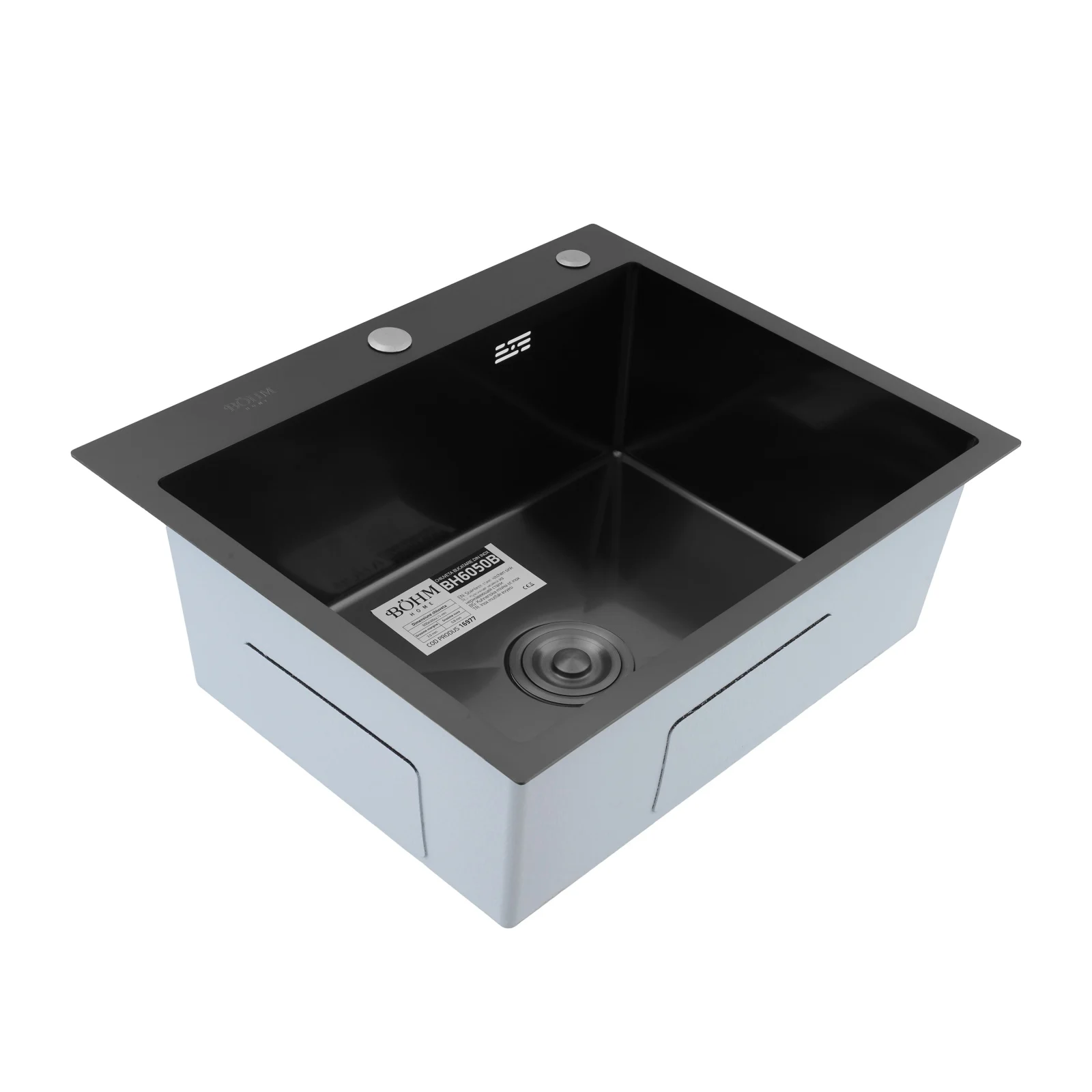Chiuvete Bucatarie - Chiuvetă inox SUS304 BÖHM BH6050B Nano Black 600x500