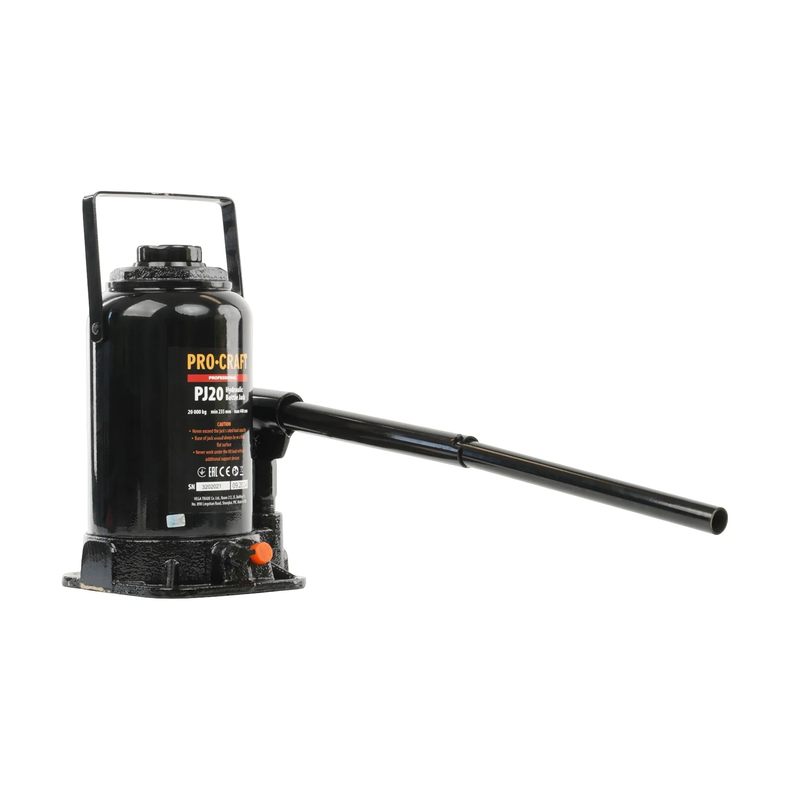 Cric hidraulic tip butelie PROCRAFT PJ20 20T – Cric profesional industrial [1]