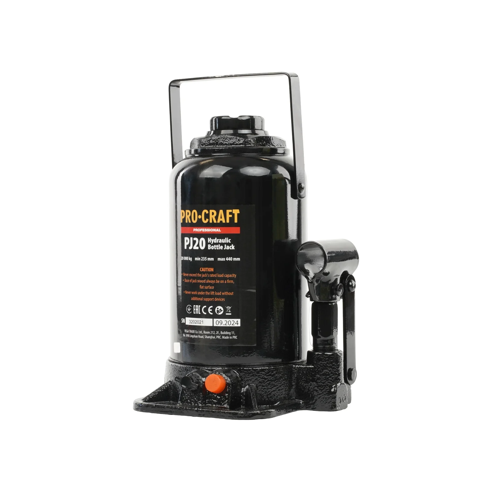 Intretinere auto - Cric hidraulic tip butelie PROCRAFT PJ20 20T – Cric profesional industrial