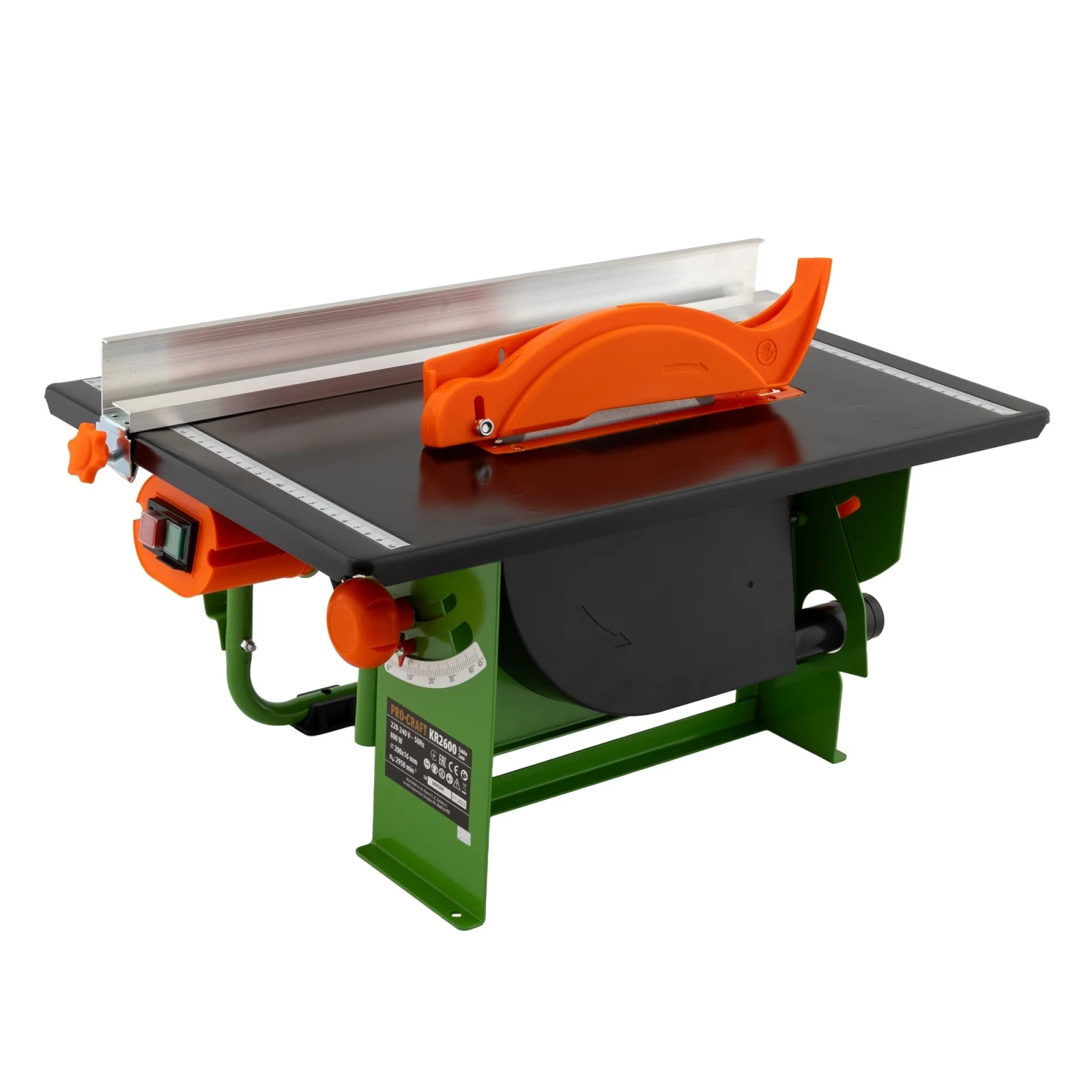 Masini debitat si prelucrare lemn - Fierastrau circular stationar ProCraft KR2600, 800W, 2950 RPM, disc 200 mm, masa 305 x 305 mm