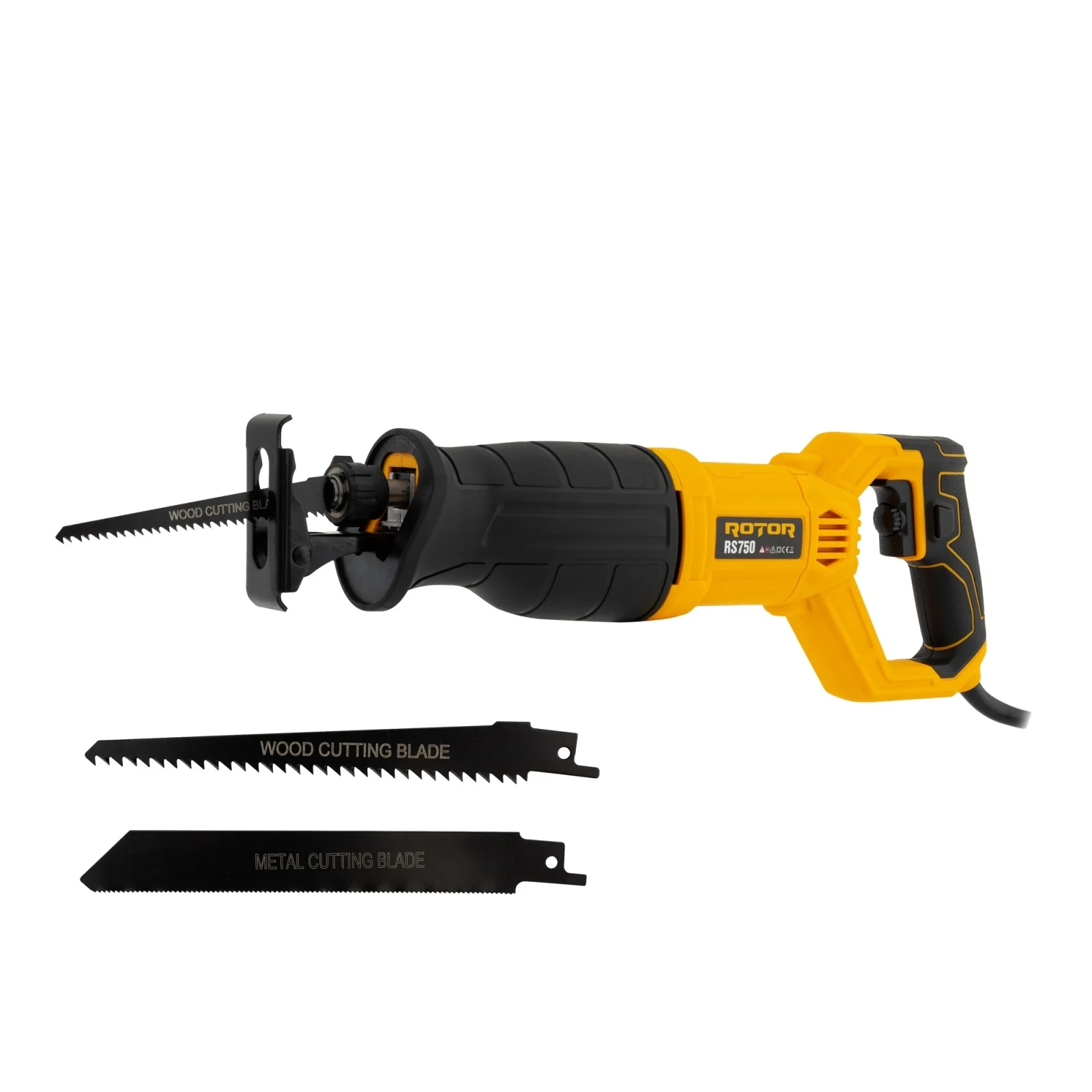 Fierastraie pendulare electrice - Fierastrau Sabie ROTOR RS750, 750W, 2800 RPM, Lama 28 cm, pentru Lemn, Metal si PVC