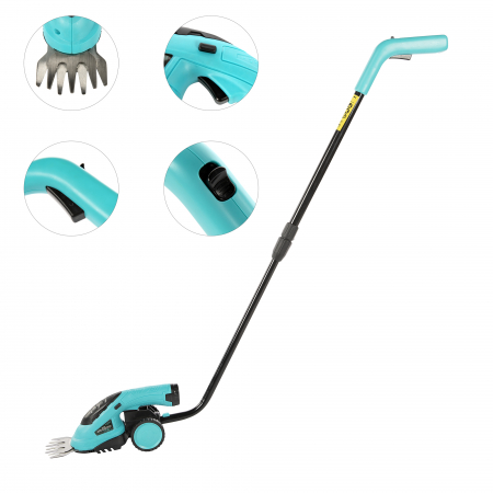 Foarfeca cu acumulator gazon si gard viu, maner telescopic, detasabil, 3.6V, DeToolz DZ-SE126 [2]