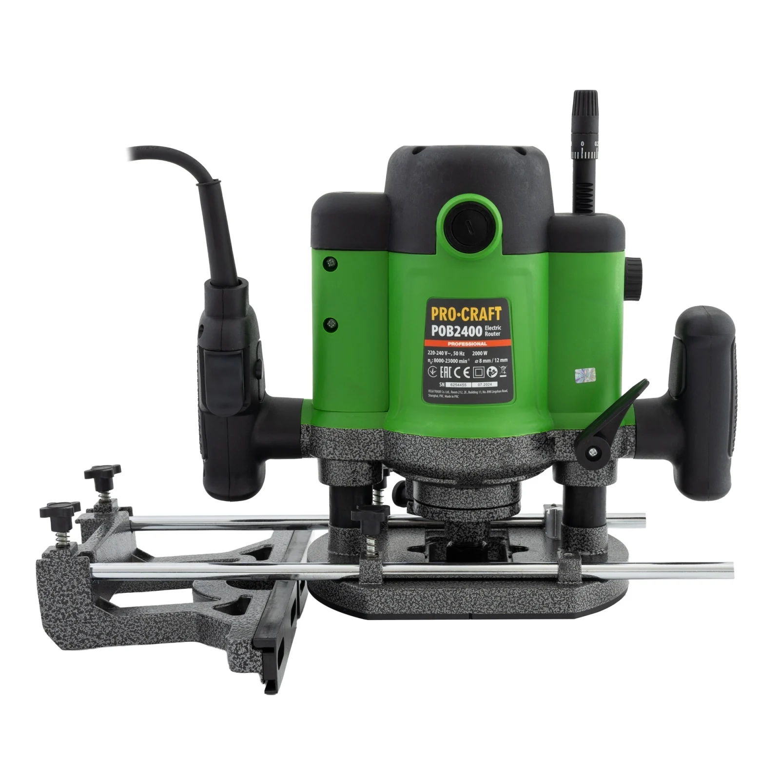 Freza Lemn PROCRAFT POB-2400, 2000W, 23000 RPM, Set 12 Freze incluse [5]
