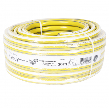 Sisteme de Irigat si Stropit - Furtun de Grădină Premium 20m, 1/2 inch, 4 Straturi, Micul Fermier MF-FA1004-G01