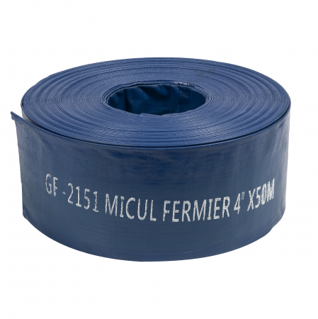Sisteme de Irigat si Stropit - Furtun de Apă Refulare Flat PVC, 4 Inch, 50 m, Micul Fermier GF-2151