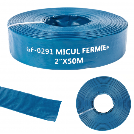 Furtune si banda picurare - Furtun pentru Irigare Flat PVC, 2 inch, 50 m, Micul Fermier GF-0291