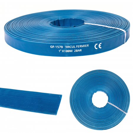Furtune si banda picurare - Furtunul apa refulare Flat PVC, 1", 100m, Micul Fermier GF-1570