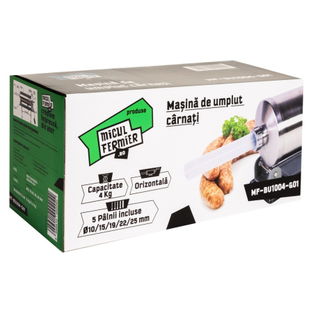 Masina de carnati Micul Fermier 4 kg, orizontala, cu 5 palnii [7]