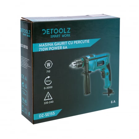 Masina de gaurit cu percutie, bormasina, 230V, 710W, Detoolz DZ-SE155 [7]